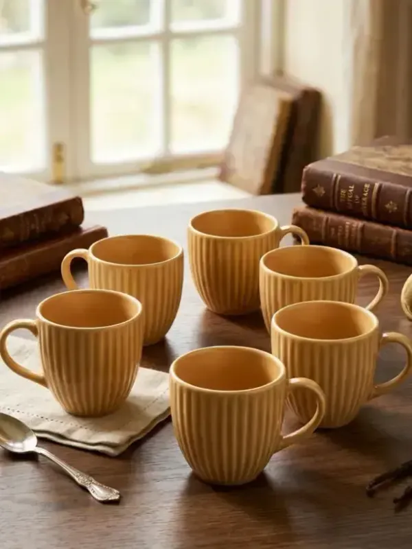 Honey_Ribbed_Ceramic_Mug_Set_Set_Of_6_Pcs