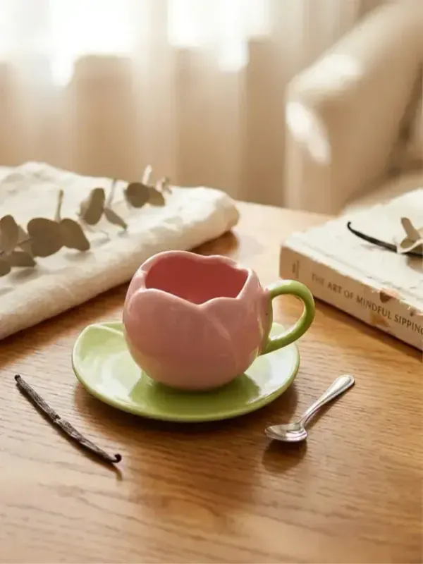 Tulip_Bloom_Handcrafted_Tea_Cup_Saucer_Set