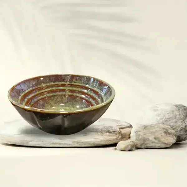Fluted_Line_Round_Dessert_Green_Bowl_7_5_Inches