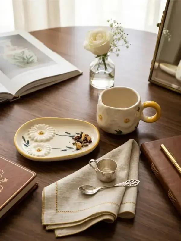 Golden_Daisy_Handcrafted_Coffee_Cup_Saucer_Set