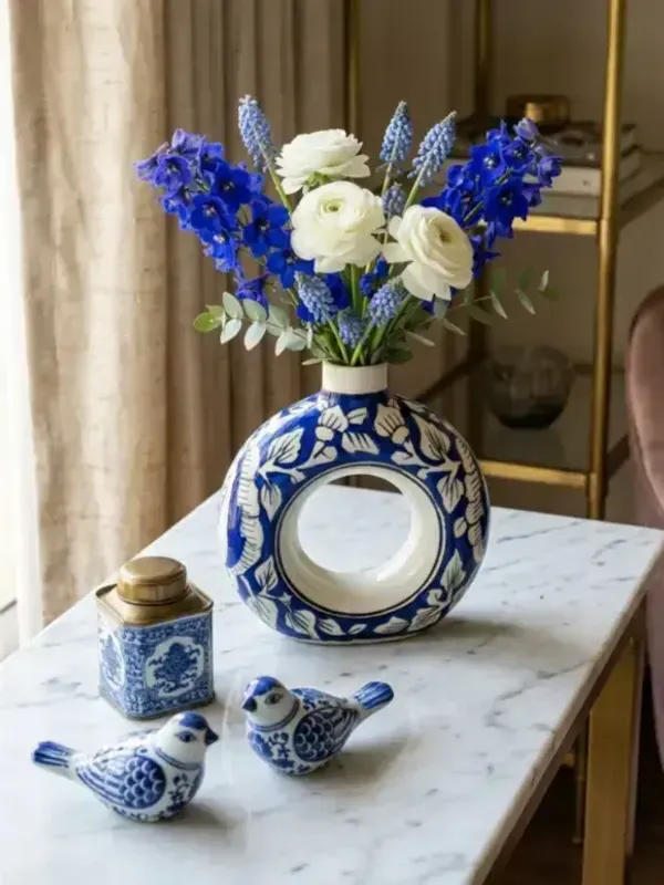 Royal_Indigo_Handcrafted_Ring_Ceramic_Flower_Vase_7_Inches