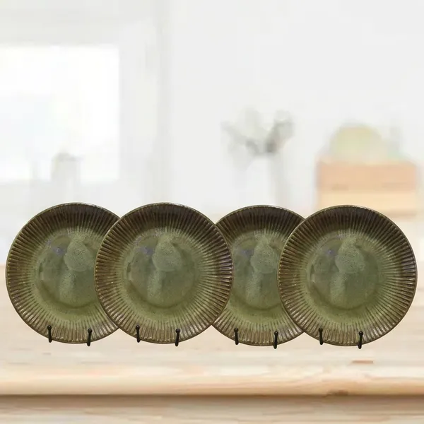 Fluted_Round_Border_Handcrafted_Plate_Dessert_Green_10_5