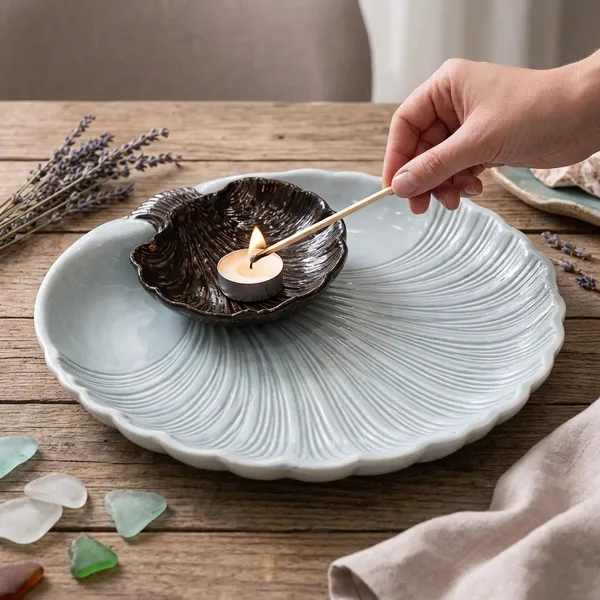 Pearl_Wave_Shell_Platter_With_Dip_Bowl_11_Inch