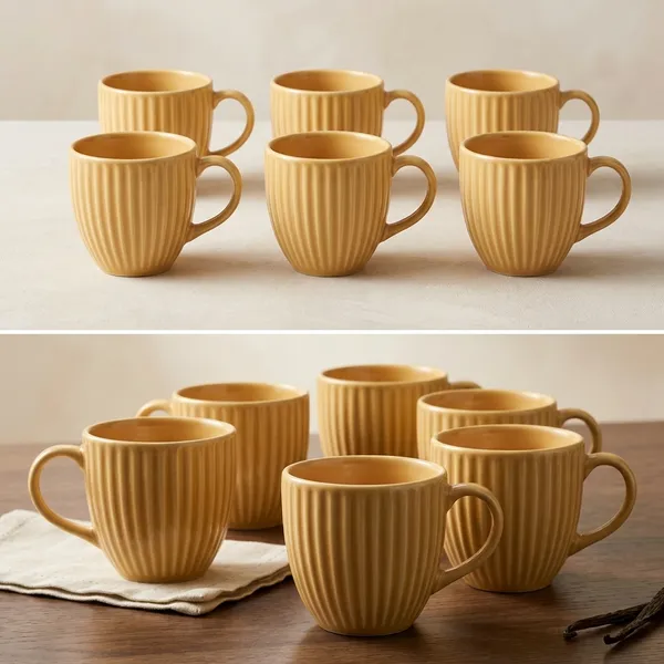 Honey_Ribbed_Ceramic_Mug_Set_Set_Of_6_Pcs