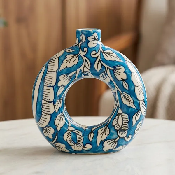 Azure_Bloom_Handcrafted_Ring_Ceramic_Flower_Vase_7_Inches
