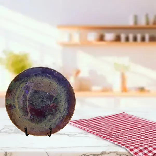 Round_Handcrafted_Plate_Dessert_Green_8_5
