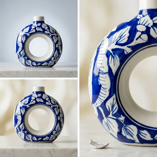 Royal_Indigo_Handcrafted_Ring_Ceramic_Flower_Vase_7_Inches