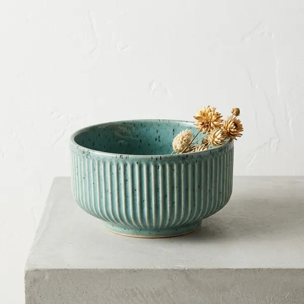 Seafoam_Ribbed_Ceramic_Storage_Serving_Bowl_8_X_5_Inches