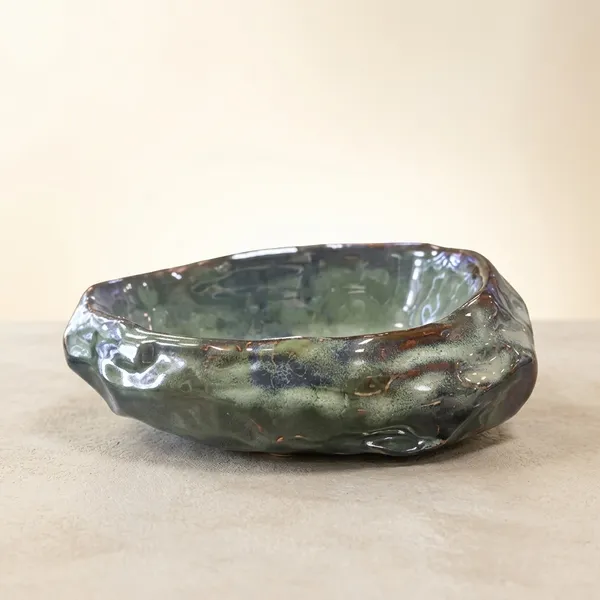 Oval_Stone_Art_Deep_Platter_Bowl_Dessert_Green_8_X_6_Inches