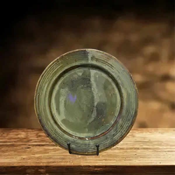 Round_Border_Georgian_Shape_Handcrafted_Plate_Dessert_Green_11