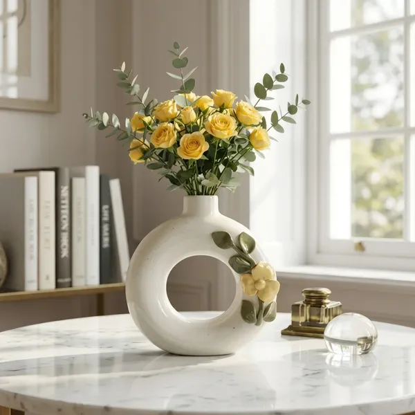 Floral_Bloom_Ring_Ceramic_Vase_6_Inches