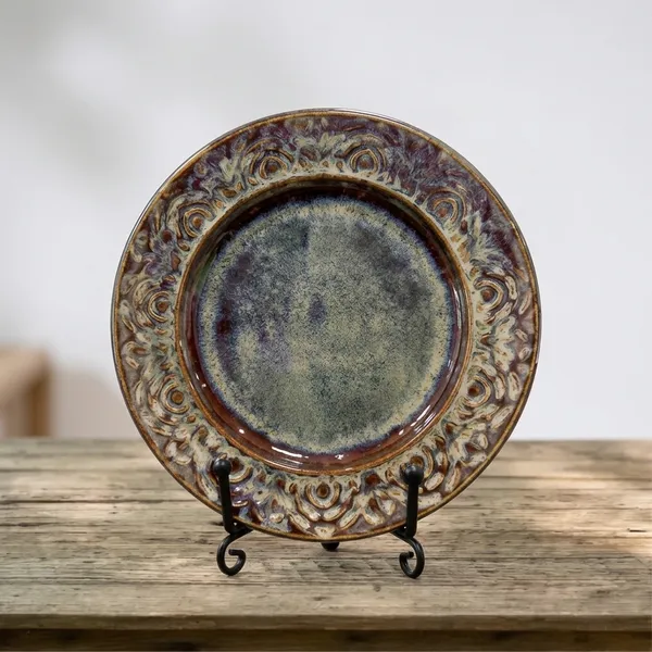 Round_Georgian_Border_Hand_Carved_Plate_Dessert_Green_7_5