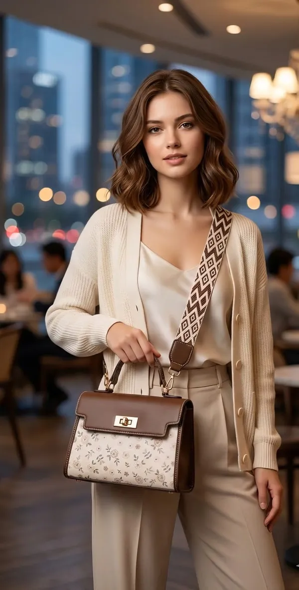 Brown_Cream_Pu_Floral_Print_Structured_Handbag_Woven_Strap_For_Women