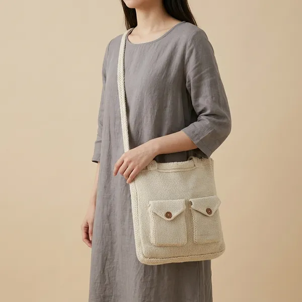 Beige_Knitted_Cotton_Crossbody_Bag_For_Women