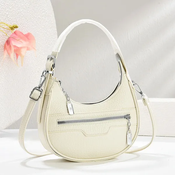 Cream_Pu_Vegan_Leather_Crescent_Hobo_Shoulder_Bag_For_Women