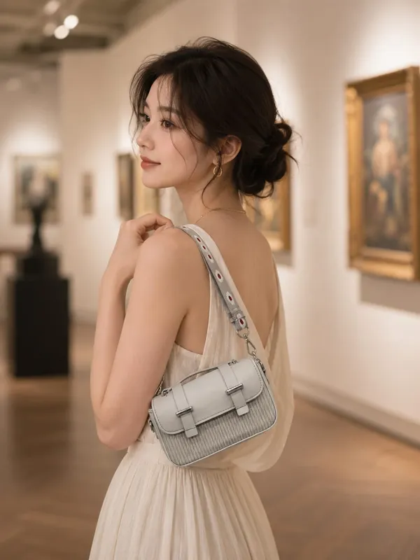 White_Pu_Quilted_Shoulder_Bag_With_Chain_Strap_For_Women