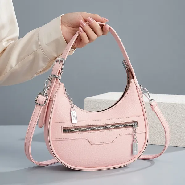 Pink_Faux_Leather_Crescent_Hobo_Bag_For_Women
