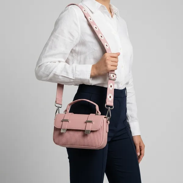 Pink_Pu_Ribbed_Crossbody_Bag_With_Adjustable_Strap_For_Women