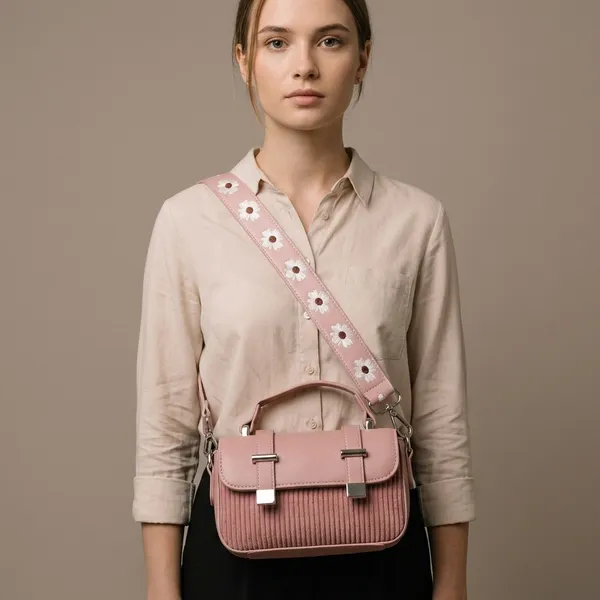 Pink_Pu_Ribbed_Crossbody_Bag_With_Adjustable_Strap_For_Women