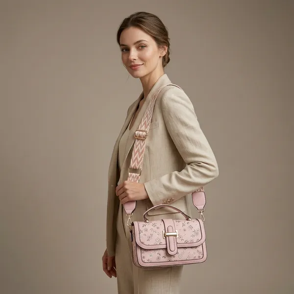 Pink_Pu_Floral_Embossed_Crossbody_Bag_For_Women
