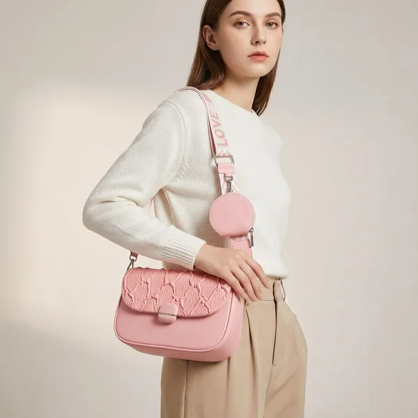 Pink_Pu_Quilted_Flap_Crossbody_Bag_For_Women