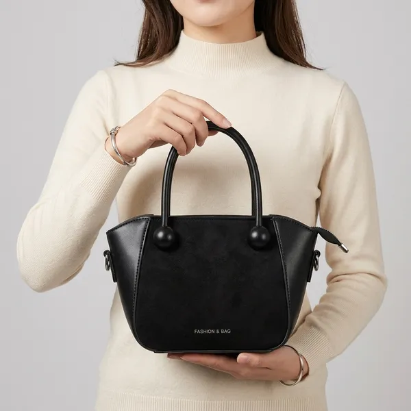 Black_Pu_Faux_Suede_Structured_Handbag_For_Women