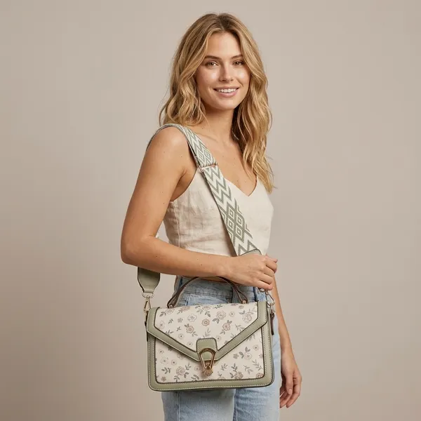 Cream_Pu_Floral_Print_Crossbody_Bag_For_Women
