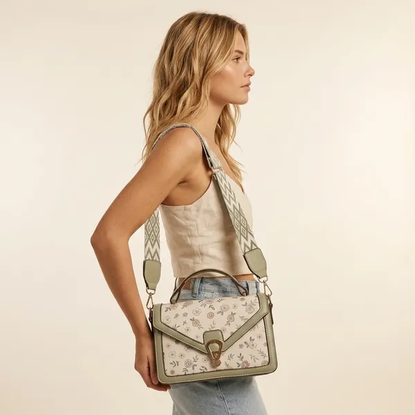 Cream_Pu_Floral_Print_Crossbody_Bag_For_Women