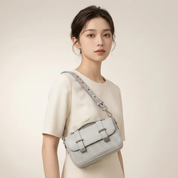 White_Pu_Quilted_Shoulder_Bag_With_Chain_Strap_For_Women