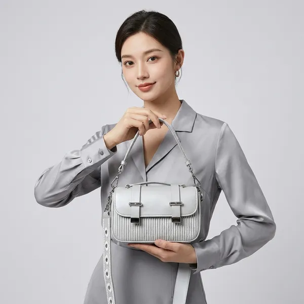 White_Pu_Quilted_Shoulder_Bag_With_Chain_Strap_For_Women