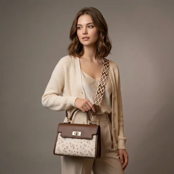 Brown_Cream_Pu_Floral_Print_Structured_Handbag_Woven_Strap_For_Women