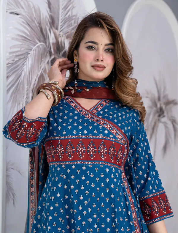 Indigo_Blue_Printed_Angrakha_Palazzo_Set