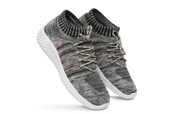 Grey_Flyknit_Lace-Up_Casual_Shoes_For_Men
