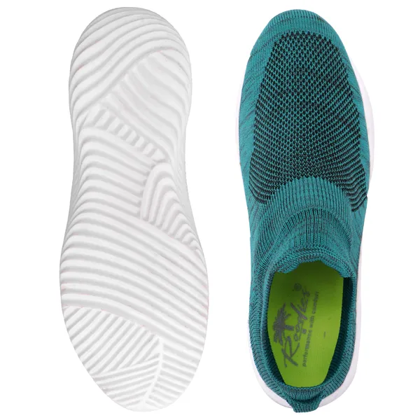 Teal_Flyknit_Slip-On_Sneakers_For_Men