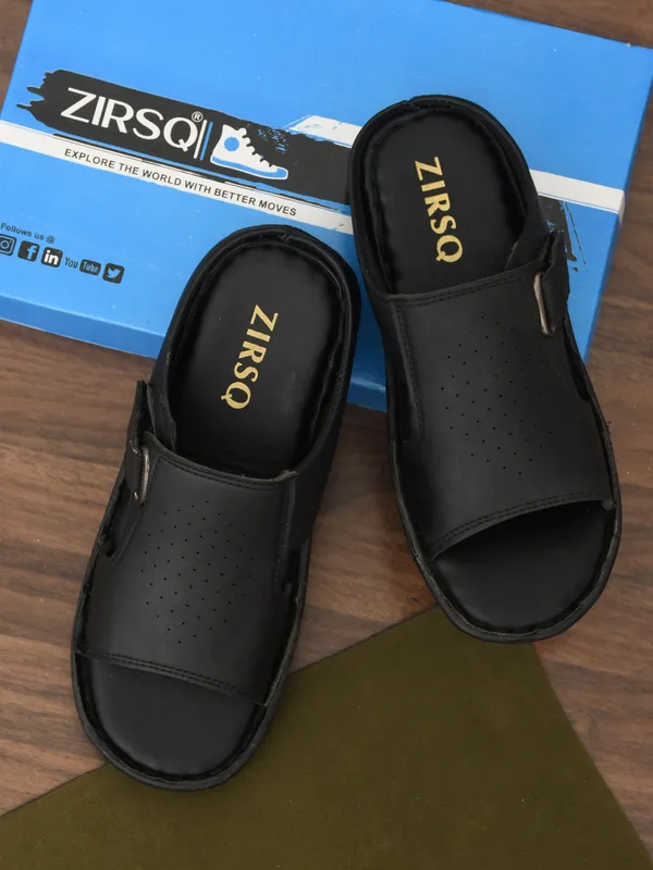 Black_Synthetic_Leather_Slippers_For_Men