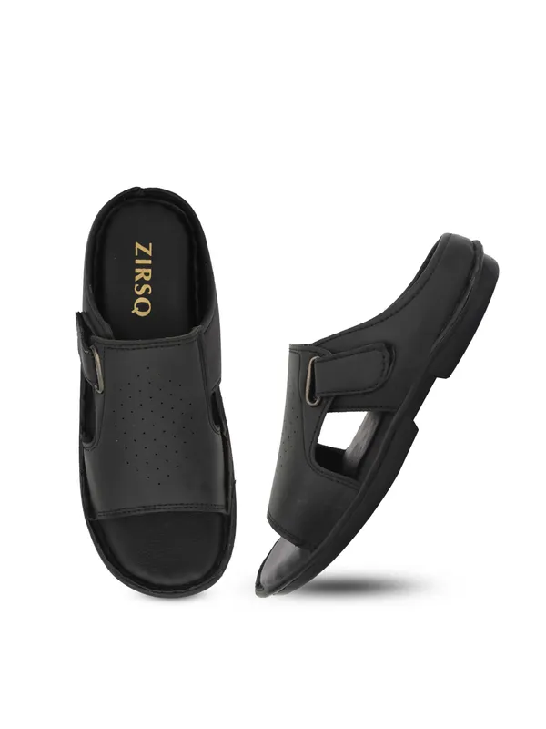 Black_Synthetic_Leather_Slippers_For_Men