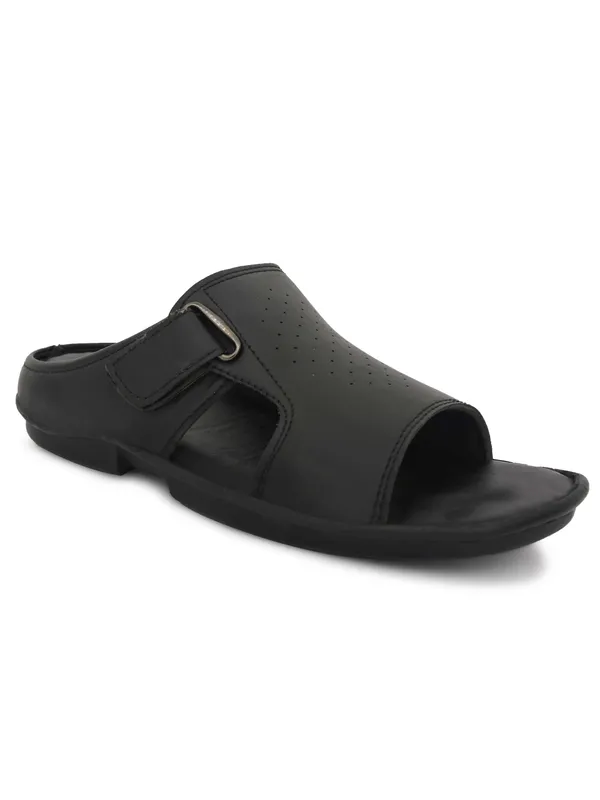 Black_Synthetic_Leather_Slippers_For_Men
