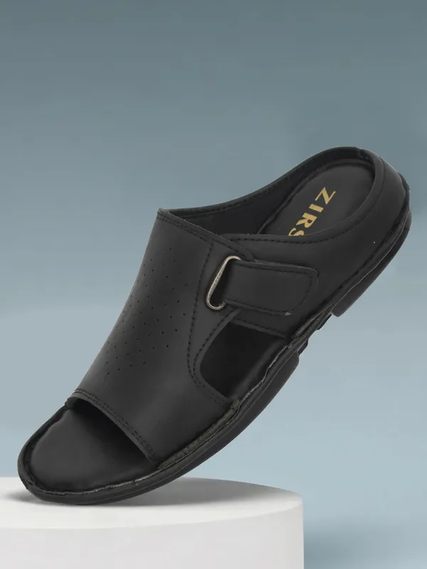 Black_Synthetic_Leather_Slippers_For_Men