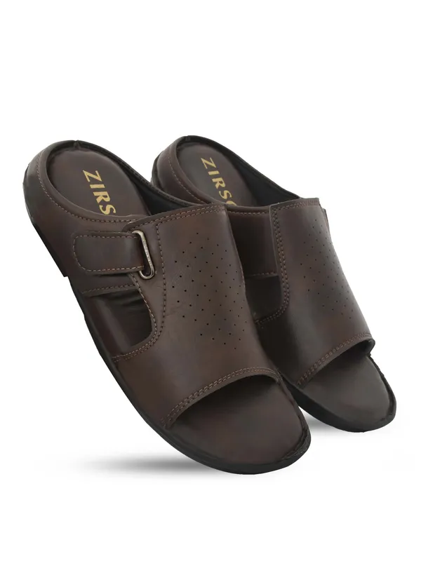 Brown_Synthetic_Leather_Slippers_For_Men