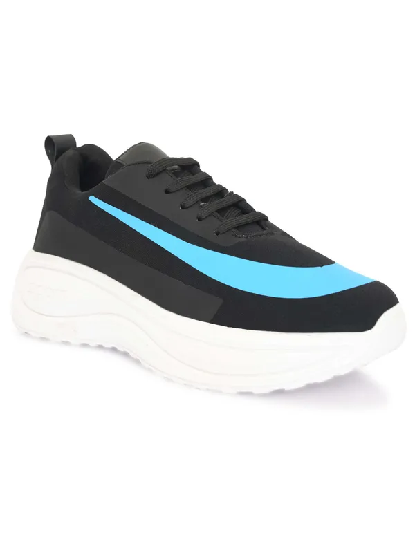 Black_Blue_Mesh_Lace-Up_Sneakers_For_Men