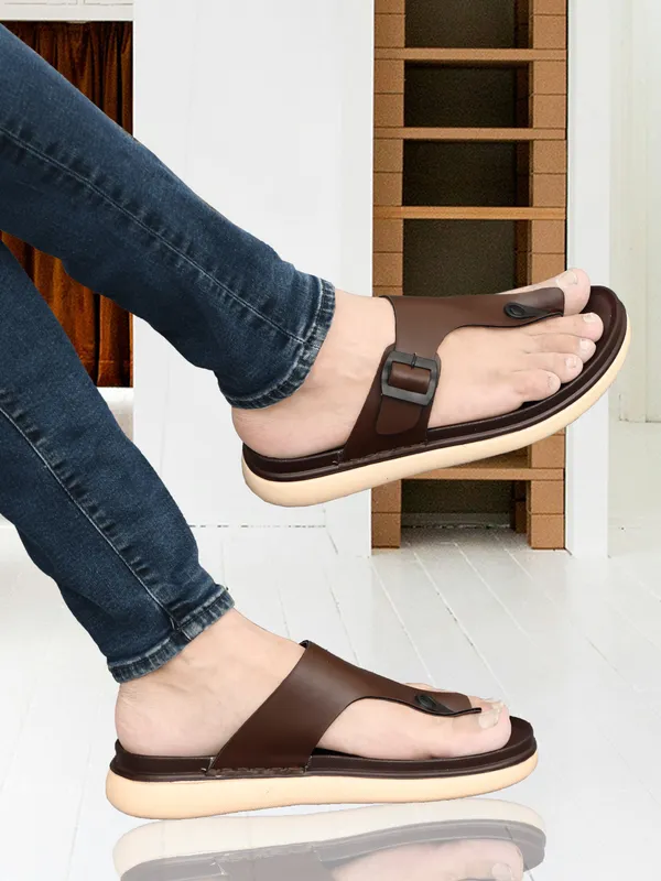 Brown_Synthetic_Leather_Toe-Post_Slippers_For_Men
