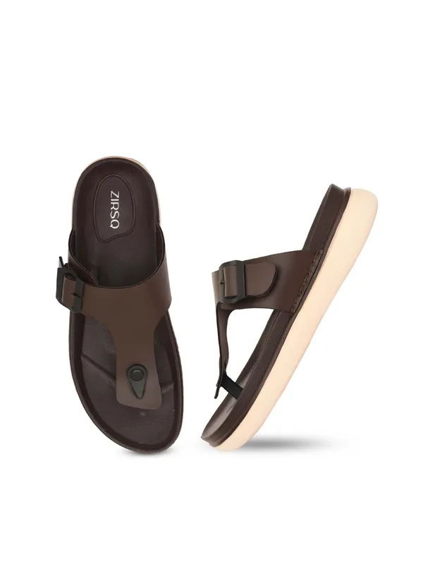 Brown_Synthetic_Leather_Toe-Post_Slippers_For_Men