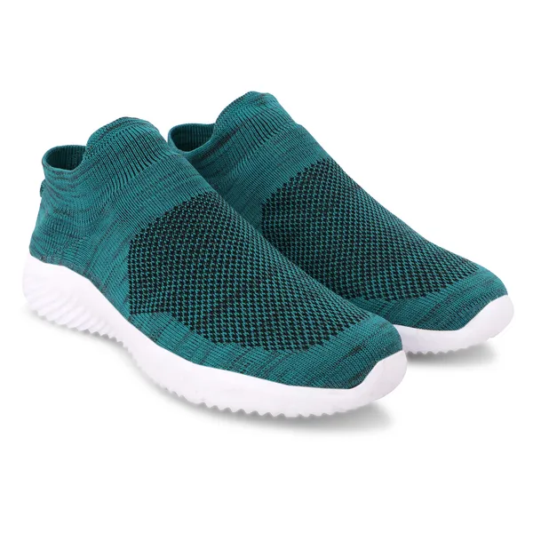 Teal_Flyknit_Slip-On_Sneakers_For_Men