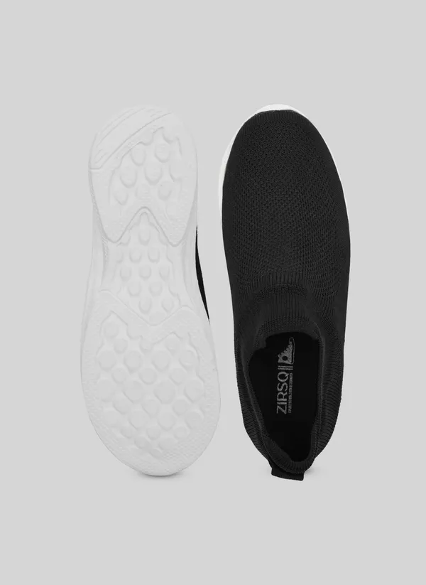 Black_White_Flyknit_Slip-On_Sneakers_For_Men