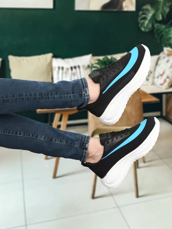 Black_Blue_Mesh_Lace-Up_Sneakers_For_Men