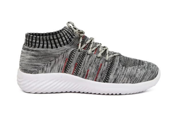 Grey_Flyknit_Lace-Up_Casual_Shoes_For_Men