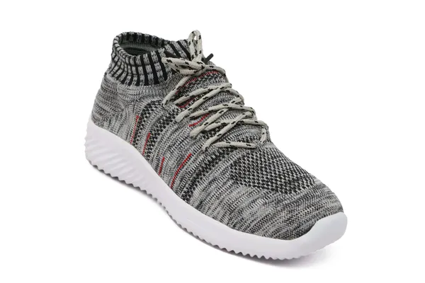 Grey_Flyknit_Lace-Up_Casual_Shoes_For_Men