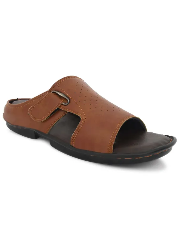 Brown_Synthetic_Leather_Slippers_For_Men