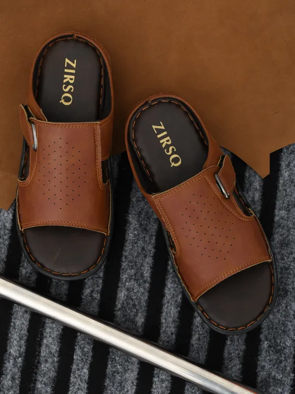 Brown_Synthetic_Leather_Slippers_For_Men