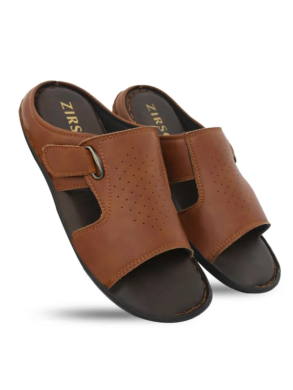 Brown_Synthetic_Leather_Slippers_For_Men